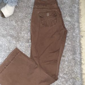 Low rise baggy brown jeans